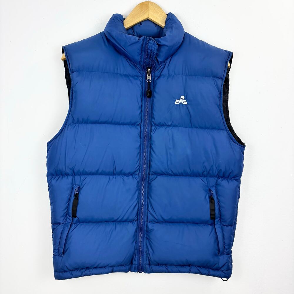 Vintage EMS blue goose down puffer vest mens' small